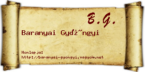 Baranyai Gyöngyi névjegykártya